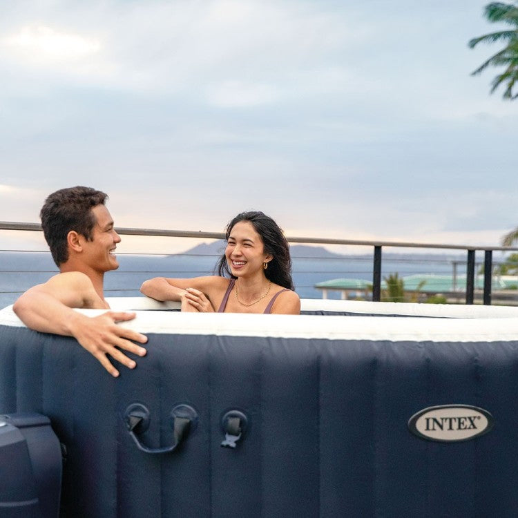 Spa gonflable bleu marine - 4 places - Couverture thermique incluse